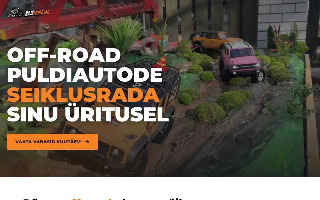 Screenshot of the Rajamurdjad off-road remote-control car adventure track website